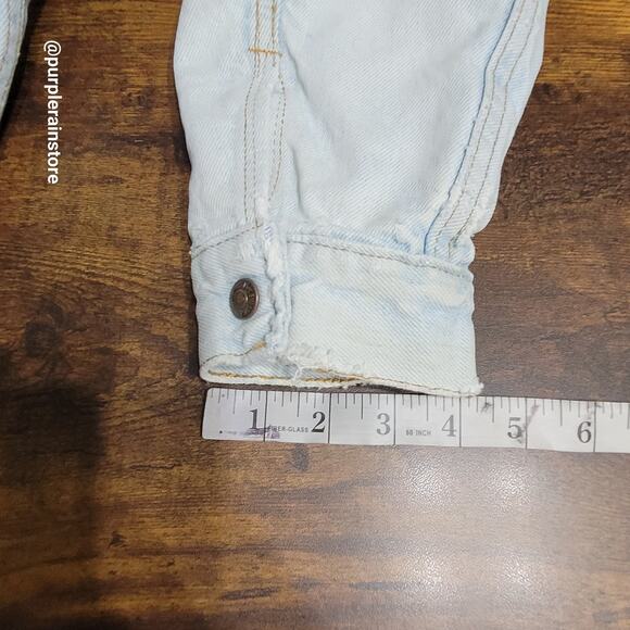 Vtg Levi's Denim Sherpa Trucker Jacket M Light Wash USA 70's Hipster Streetwear - Picture 14 of 15